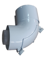 Поворот дымохода коаксиальный с ревизией D 60/100 PP